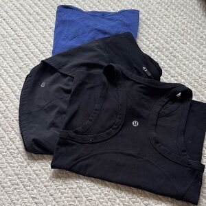 Lululemon Bundle - black Swiftly tank, blueberry Love T, black Speed Up shorts.
